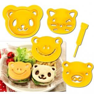 CuteZcute Bento Sandwich Cutter and Pastry Stamp Kit 