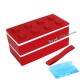 Lacquer Block Bento Lunch Box 2 tier with Chopsticks and Cold Gel Red