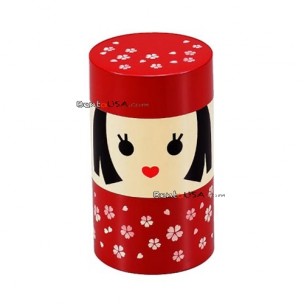 Japanese Kokeshi Tea Container Accessories Box 2 tier Hanako Japanese Kokeshi Tea Container Accessories Box 2 tier Hanako