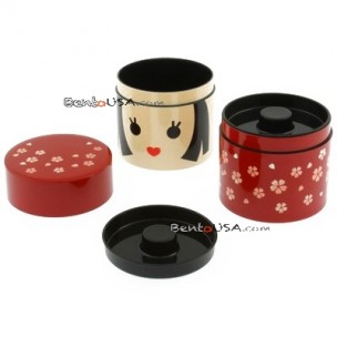 JAPANESE KOKESHI TEA CONTAINER ACCESSORIES BOX 2 TIER JAPANESE KOKESHI TEA CONTAINER ACCESSORIES BOX 2 TIER