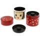 Japanese Kokeshi Tea Container Accessories Box 2 tier Hanako