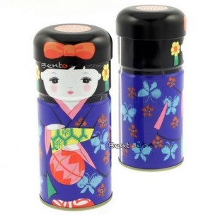 Japanese Doll Tea Can Container Accessories Box 150ml Blue