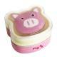 Bento Box 2 tier Lunch Box with Strap Pig Face Cold Pack