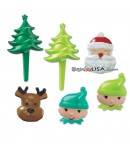 Food Decorating Pick Puffy Ring Santa Christmas Tree Elf 