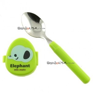 Japanese Bento Box Cutlery Spoon with Elephant Case Japanese Bento Box Cutlery Spoon with Elephant Case