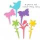 Food Decorating Pick Biodegradable Spring Flower Bird Butterfly