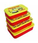 Microwavable Bento Box Lunch Box 4 Nesting Container School Bus