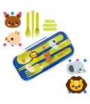Portable Bento Fork Spoon Chopsticks and Case 4 in 1 Boy
