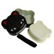 Japanese Bento Box 2 tier Lunch Box with Strap Black Cat Face
