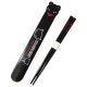 Japanese Bento Chopsticks with Case Black Cat