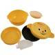 Round Lacquer Kids Bento Box 2 tier Deluxe Yellow