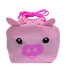 Japanese Bento Lunch Drawstring Bag with Ears - Pig