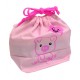 Japanese Bento Lunch Drawstring Bag with Ears - Pig