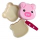 Japanese Bento Box 2 tier Lunch Box with Strap Pig Face