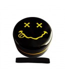 Microwavable Kids Bento Box Smiley Lunch Box with Strap Black