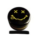 Microwavable Kids Bento Box Smiley Lunch Box with Strap Black
