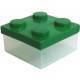 Microwavable Bento Block Snack Container Green