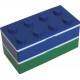 Lacquer Block Bento Lunch Box 2 tier with Chopsticks and Cold Gel Blue Green
