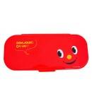 Japanese Bento Fork Spoon Chopsticks and Case 4 in 1 - Nikkyoro Red