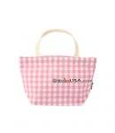 Japanese Bento Cloth Bag for bento box lunch box Pink Check