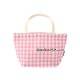 Japanese Bento Cloth Bag for bento box lunch box Pink Check
