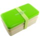 Japanese Bento Box 2 tier Lunch Box with Strap and Chop Green