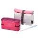 Microwavable 2 Tier Bento Lunch Box Set with Lunch Bag, Chopsticks - Mini Slim - Pink