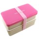 Japanese Bento Box 3 tier Lunch Box with Strap and Chop Pink