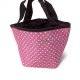 Insulated Drawstring Bento Lunch Bag Polkadots Pink