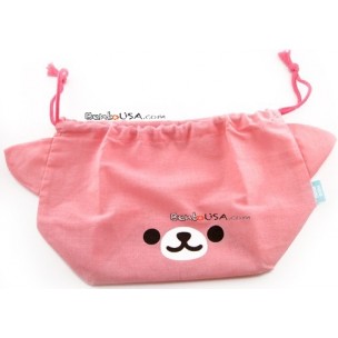 Japanese Bento Lunch Drawstring Bag with Ears - Bear