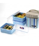 Lock & Lock Square Men Lunch Box 3-pcs Set with Insulated Bag