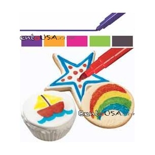 Bento Creation Edible Neon Color Markers 5 Colors -  Fine Tip 