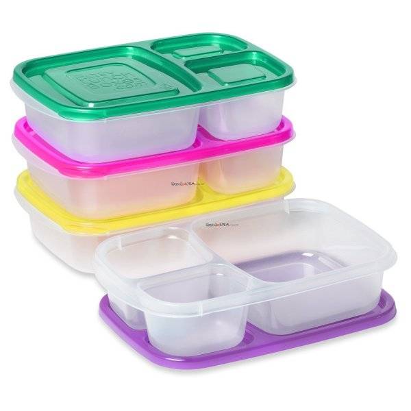 Easylunchboxes bento lunch box pack of 4 Bright All Things For Sale