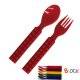 Building Block Japanese Cutlery Spoon and Fork set for Bento Red