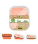 Microwavable Collapsible Silicone Bento Lunch Box -Single- Pink