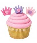 Edible Bento Decoration Make Cute Royal Icing Crown with Heart 12 pcs
