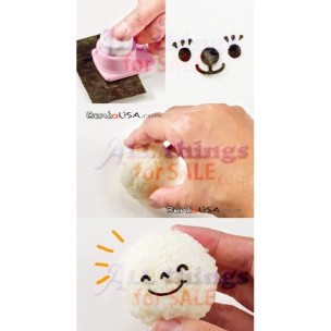 BENTO NORI CUTTER SEAWEED PUNCHER 3 DESIGN DELUXE  panda smiley face