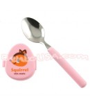 Japanese Bento Box Cutlery Spoon with Squirrel Case Pink