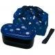 Japanese Bento Lunch Box Designer Set Slim Blue Rabbit