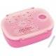 3 Sections Vacuum Airtight Bento Lunch Box 600ml Pink Rose