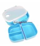3 Sections Vacuum Bento Lunch Box 800ml Blue