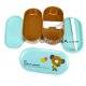 Japanese 2-tier Bento Lunch Box Set with Strap Blue Bear