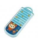 Japanese Bento Fork Spoon Chopsticks and Case 4 in 1 Lucky Bear