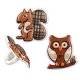 Food Decorating Party Ring Squirrel Owl 8pcs