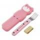 Japanese Bento Fork with Case and Strap Pink
