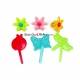 Food Decorating Pick and Ring Spring Flower Butterfly