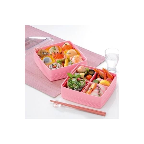 Square Bento Lunch Box Food Storage Removable 4 Compartments