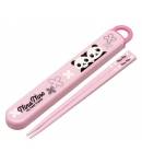 Japanese Bento Chopsticks with Case Panda Pink