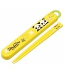 Japanese Bento Chopsticks with Case Panda Yellow