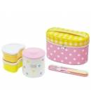 Stainless Steel Lunch Box set 560ml Pink Polka Dot